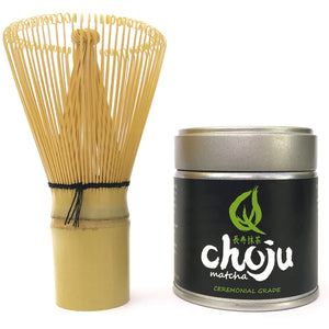 bamboo whisk and 40 grams of matcha